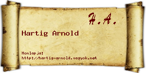 Hartig Arnold névjegykártya